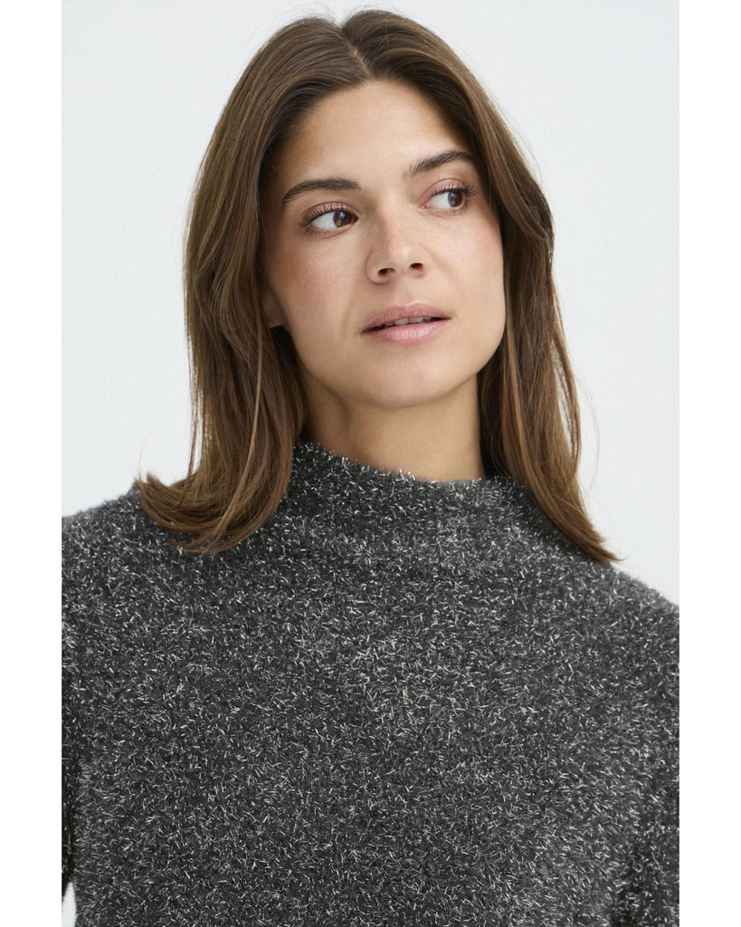 Blair Pullover - Dark Grey/Silver lurex – timeless women’s fashion from C&K, an independent lifestyle store in Settle, North Yorkshire.