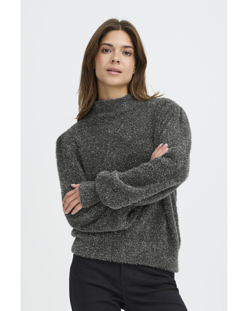 Blair Pullover - Dark Grey/Silver lurex – timeless women’s fashion from C&K, an independent lifestyle store in Settle, North Yorkshire.