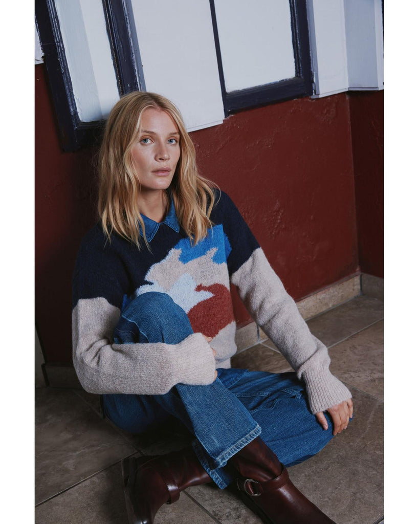 Mimi Pullover - Dark sapphire Melange – timeless women’s fashion from C&K, an independent lifestyle store in Settle, North Yorkshire.