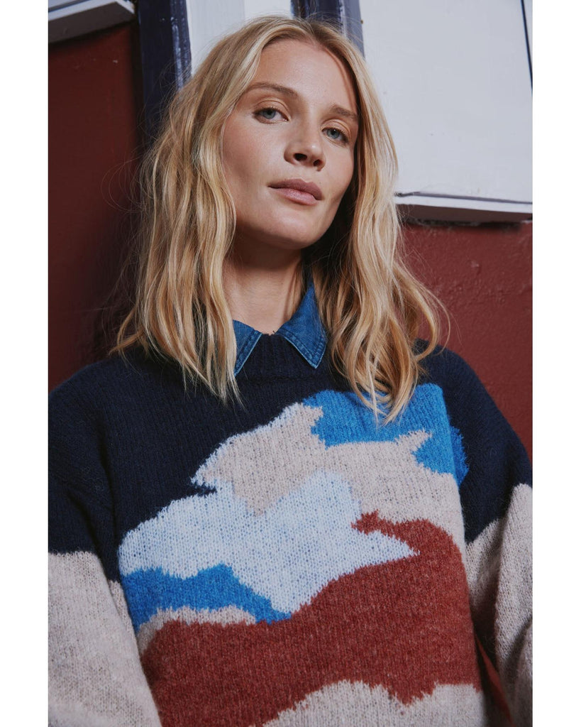 Mimi Pullover - Dark sapphire Melange – timeless women’s fashion from C&K, an independent lifestyle store in Settle, North Yorkshire.