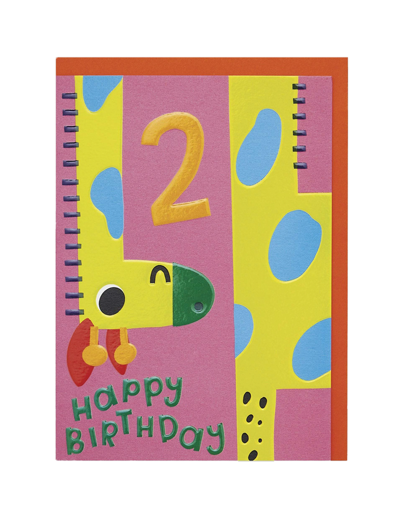Age 2 Giraffe Card – beautiful greeting card from C&K, an independent lifestyle store in Settle.