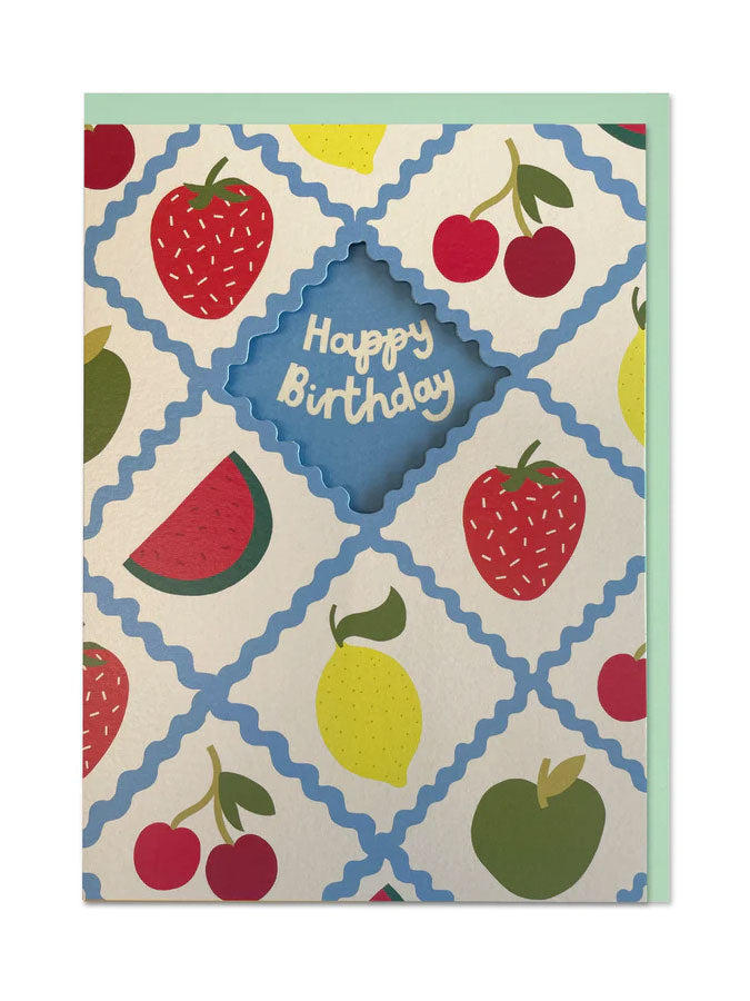 Birthday Fruit Cut-Out – beautiful greeting card from C&K, an independent lifestyle store in Settle.