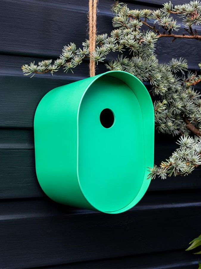 Oval Bamboo Birdhouse Green – joyful toys & games for little ones at C&K, an independent lifestyle store in Settle.