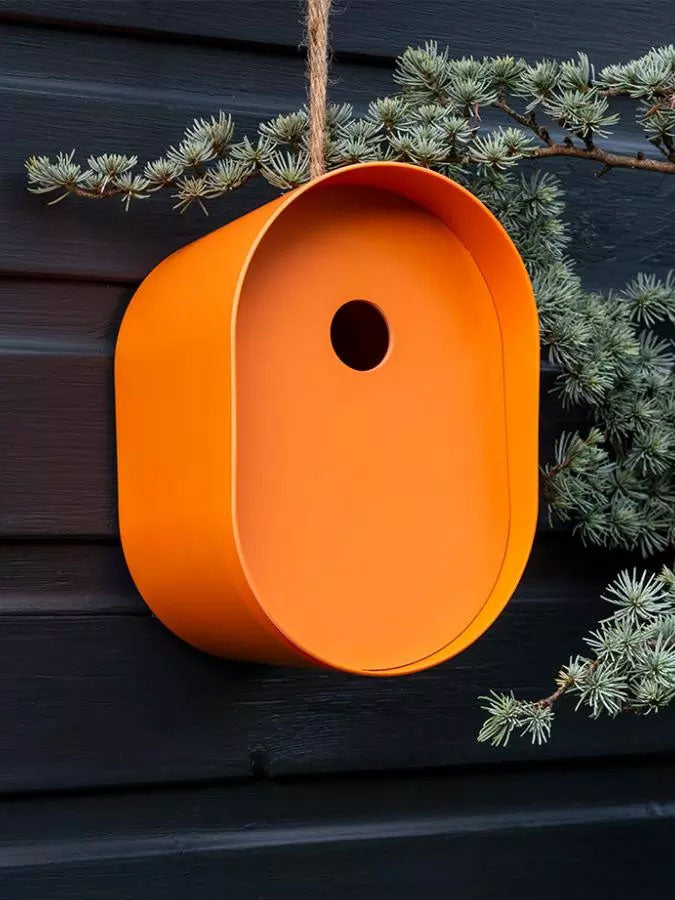 Oval Bamboo Birdhouse Orange – joyful toys & games for little ones at C&K, an independent lifestyle store in Settle.