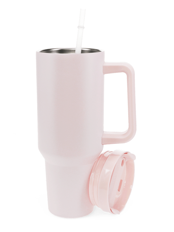 Travel Tumbler with handle - Light Pink – thoughtful gifts and beautiful finds from C&K, an independent lifestyle store in Settle.