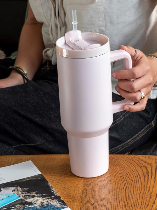 Travel Tumbler with handle - Light Pink – thoughtful gifts and beautiful finds from C&K, an independent lifestyle store in Settle.