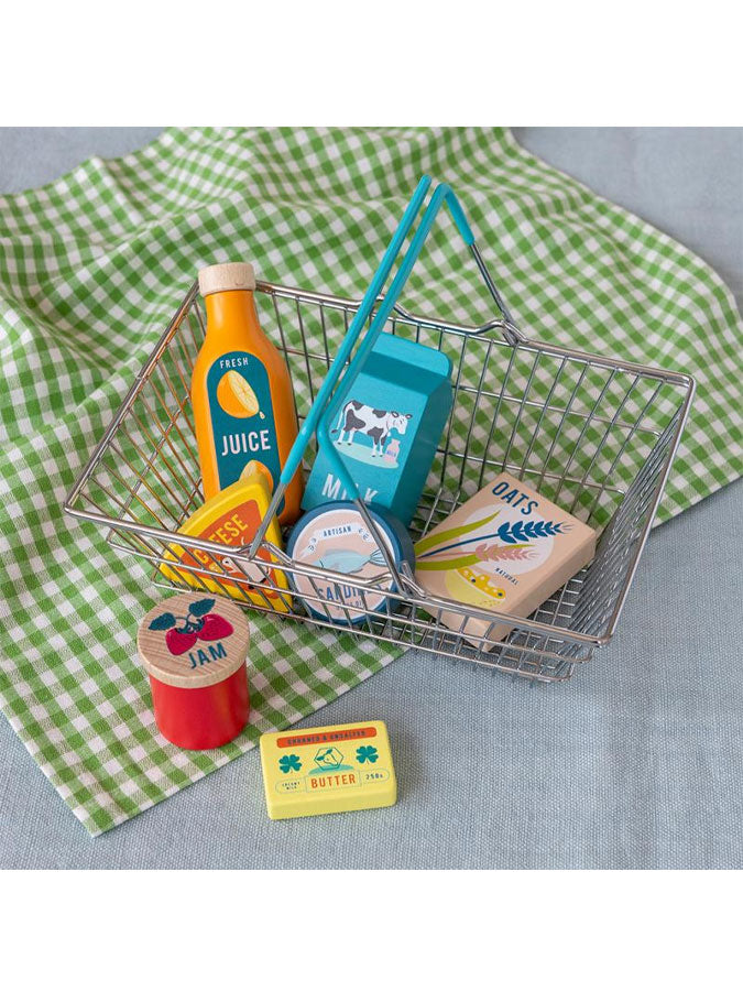Wooden Shopping Play Set With Basket – joyful toys & games for little ones at C&K, an independent lifestyle store in Settle.