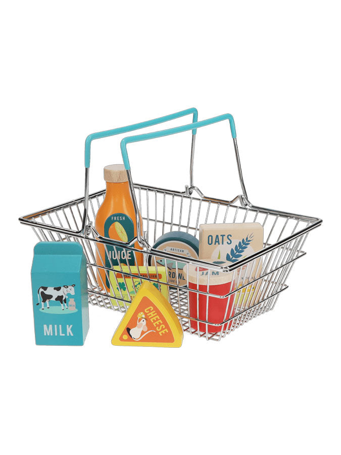 Wooden Shopping Play Set With Basket – joyful toys & games for little ones at C&K, an independent lifestyle store in Settle.
