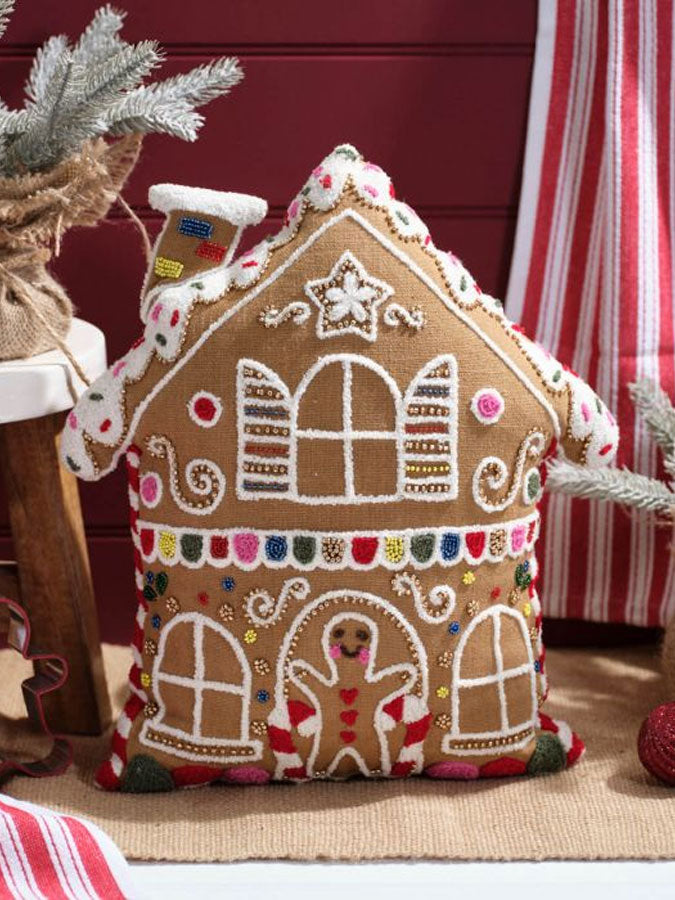 Gingerbread House Cushion – thoughtful gifts and beautiful finds from C&K, an independent lifestyle store in Settle.