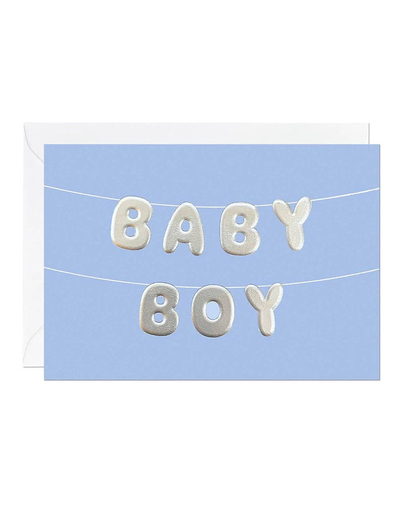 Baby Boy Balloon | New Baby Greeting Card | Blue Foiled Card – beautiful greeting card from C&K, an independent lifestyle store in Settle.