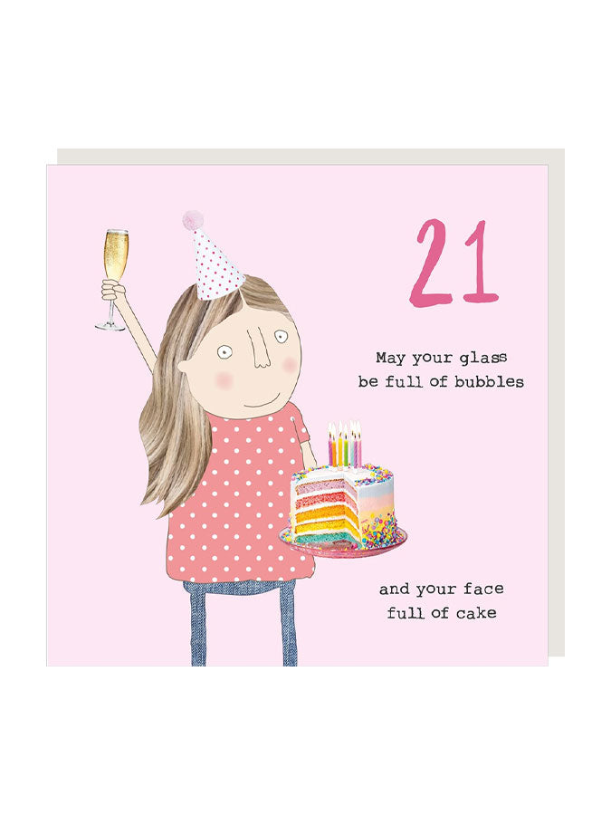 Girl 21 Bubbles – beautiful greeting card from C&K, an independent lifestyle store in Settle.