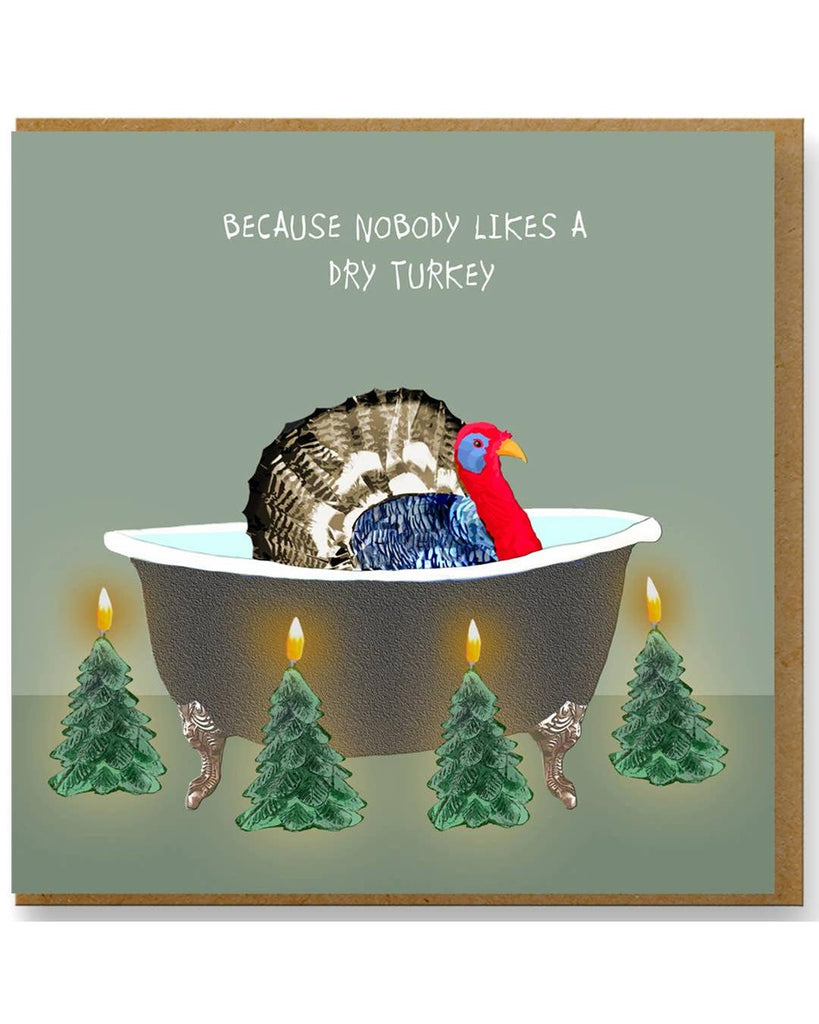 Christmas Card - Funny card turkey in bath – beautiful greeting card from C&K, an independent lifestyle store in Settle.