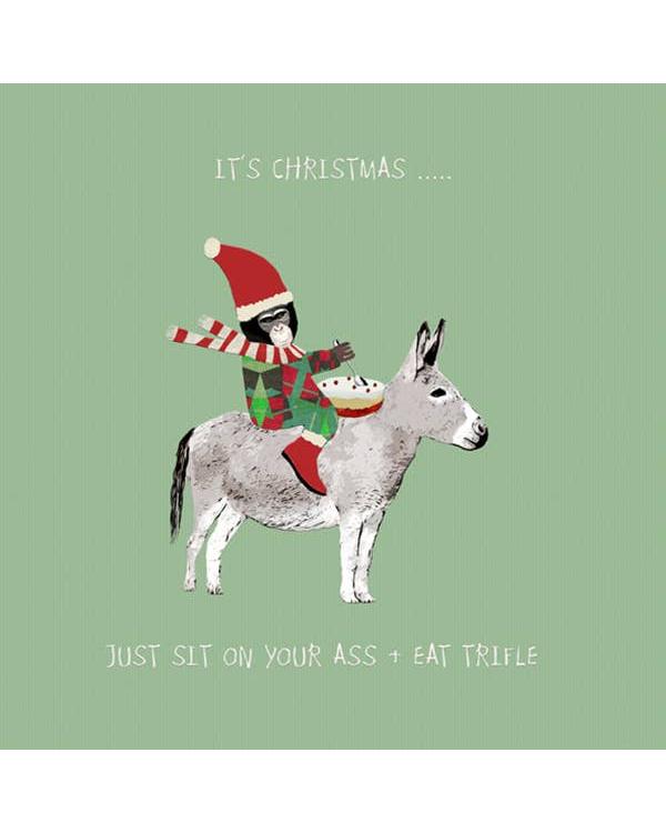Funny Card - Sit and your Ass and eat trifle – beautiful greeting card from C&K, an independent lifestyle store in Settle.