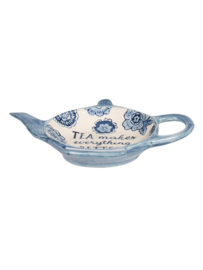 Blue Floral Tea Lovers Tea Bag Dish – thoughtful gifts and beautiful finds from C&K, an independent lifestyle store in Settle.