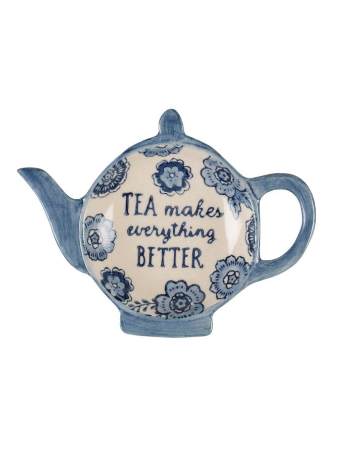 Blue Floral Tea Lovers Tea Bag Dish – thoughtful gifts and beautiful finds from C&K, an independent lifestyle store in Settle.