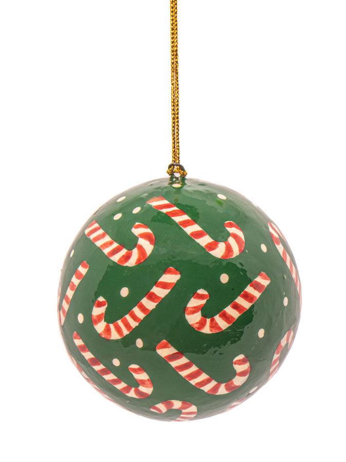 Candy Cane Papier Mache Bauble – thoughtful gifts and beautiful finds from C&K, an independent lifestyle store in Settle.