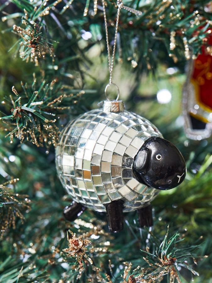 Disco Sheep Mirror Bauble – thoughtful gifts and beautiful finds from C&K, an independent lifestyle store in Settle.