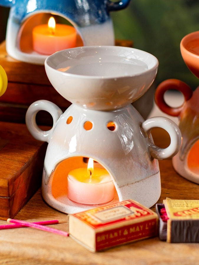 Mojave Glaze Grey Oil Burner – thoughtful gifts and beautiful finds from C&K, an independent lifestyle store in Settle.