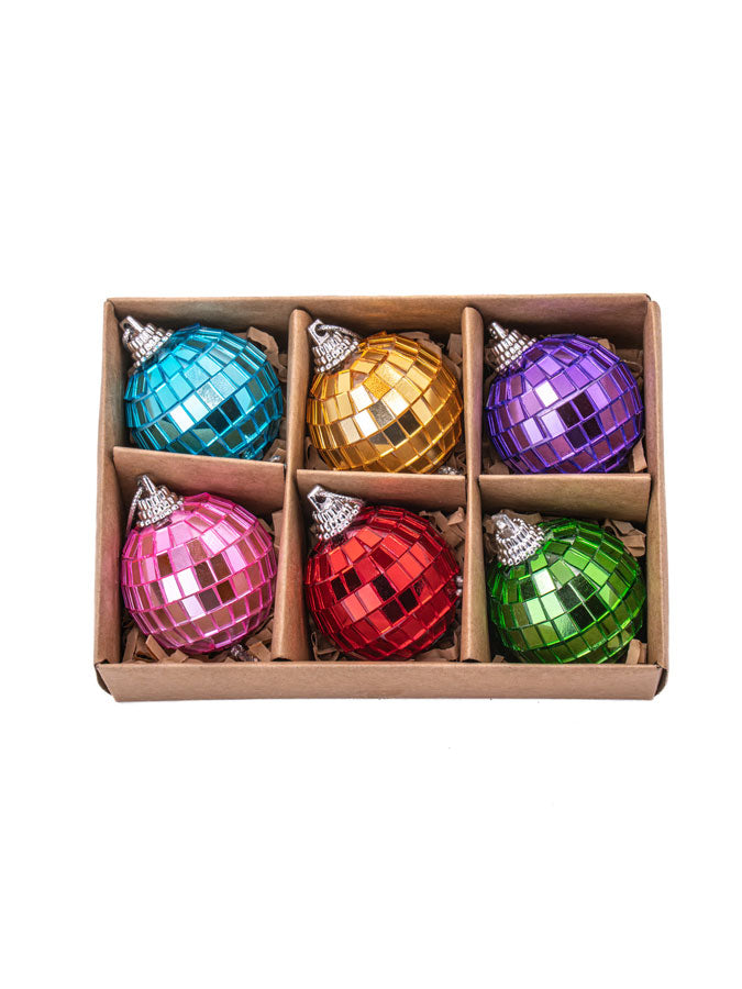 Multicoloured Mirror Bauble- Set of 6 – thoughtful gifts and beautiful finds from C&K, an independent lifestyle store in Settle.