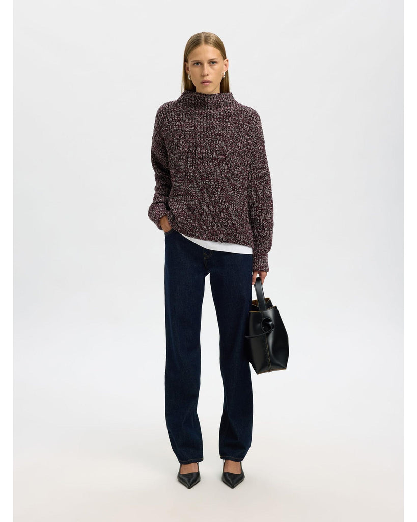 Selma Long sleeve Knit Fig/Birch – timeless women’s fashion from C&K, an independent lifestyle store in Settle, North Yorkshire.
