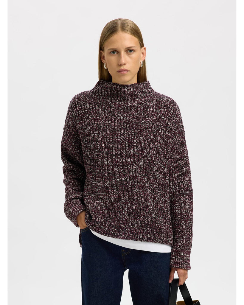 Selma Long sleeve Knit Fig/Birch – timeless women’s fashion from C&K, an independent lifestyle store in Settle, North Yorkshire.