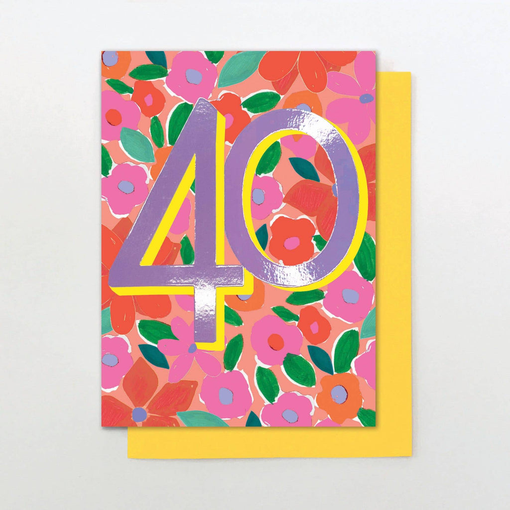 GDN12 - 40 Floral – beautiful greeting card from C&K, an independent lifestyle store in Settle.