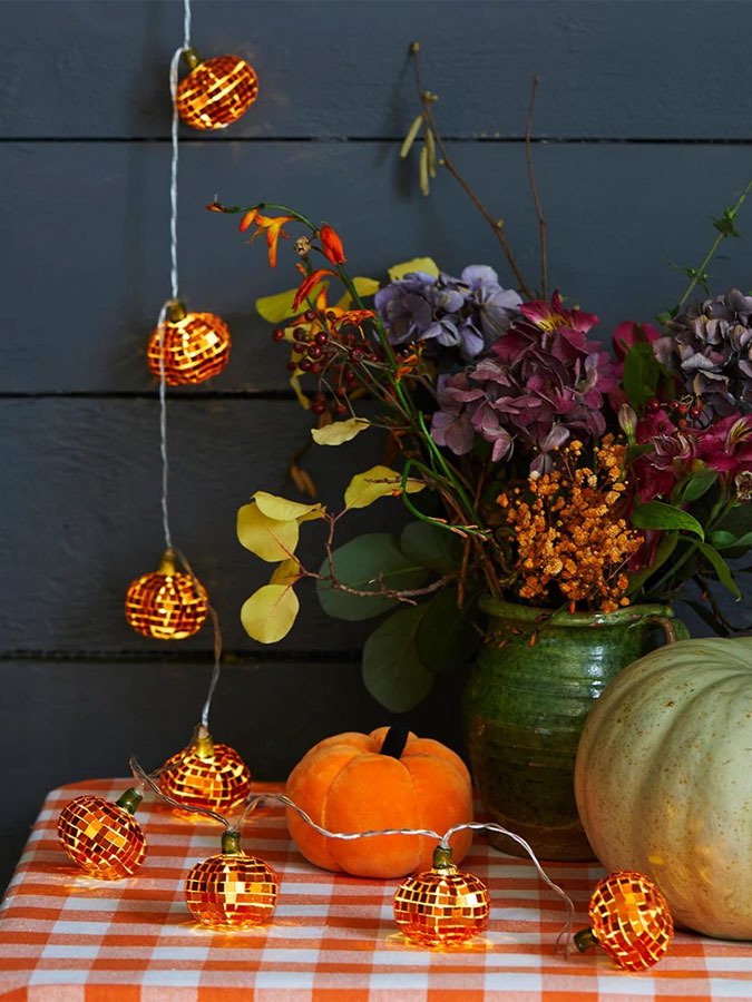 Autumn Hues Pumpkin Disco String Lights – thoughtful gifts and beautiful finds from C&K, an independent lifestyle store in Settle.