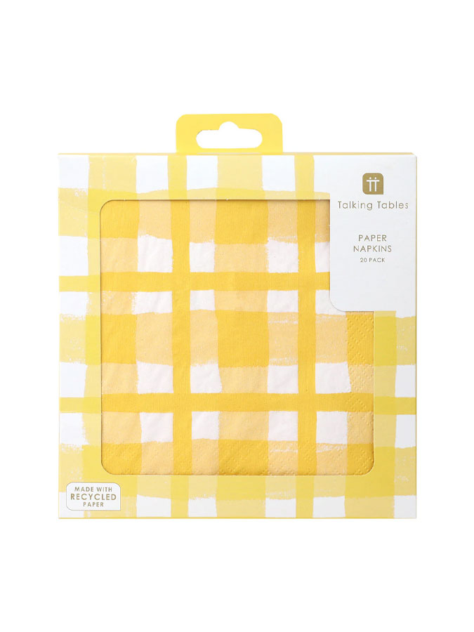 Bon Appetit Check Napkin Yellow – thoughtful gifts and beautiful finds from C&K, an independent lifestyle store in Settle.