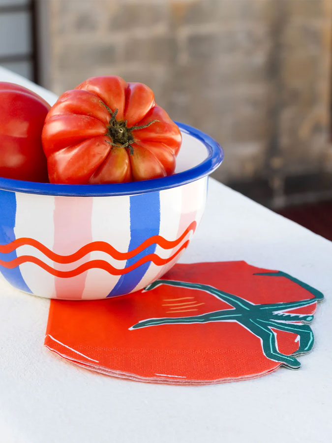 Bon Appetit Tomato Shaped Napkin – thoughtful gifts and beautiful finds from C&K, an independent lifestyle store in Settle.