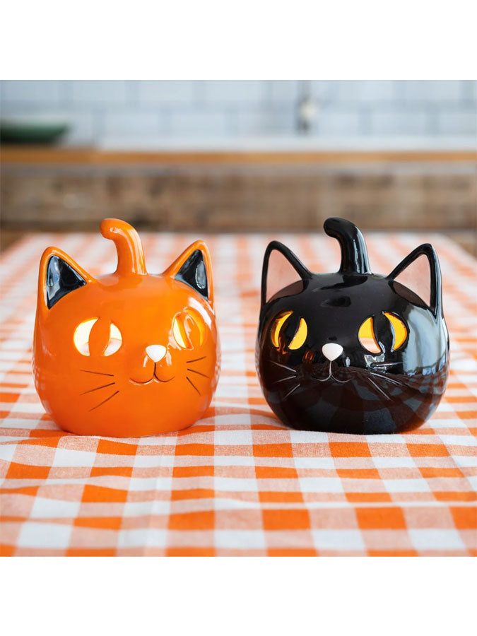 Calamity Coco Ceramic Cat Tea Light Holder - Orange – thoughtful gifts and beautiful finds from C&K, an independent lifestyle store in Settle.