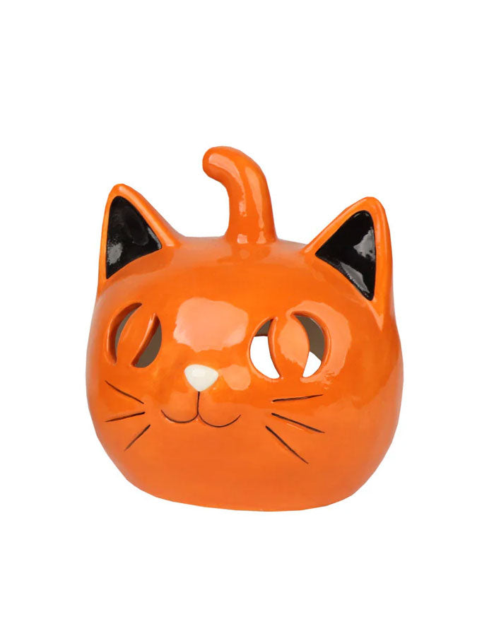 Calamity Coco Ceramic Cat Tea Light Holder - Orange – thoughtful gifts and beautiful finds from C&K, an independent lifestyle store in Settle.