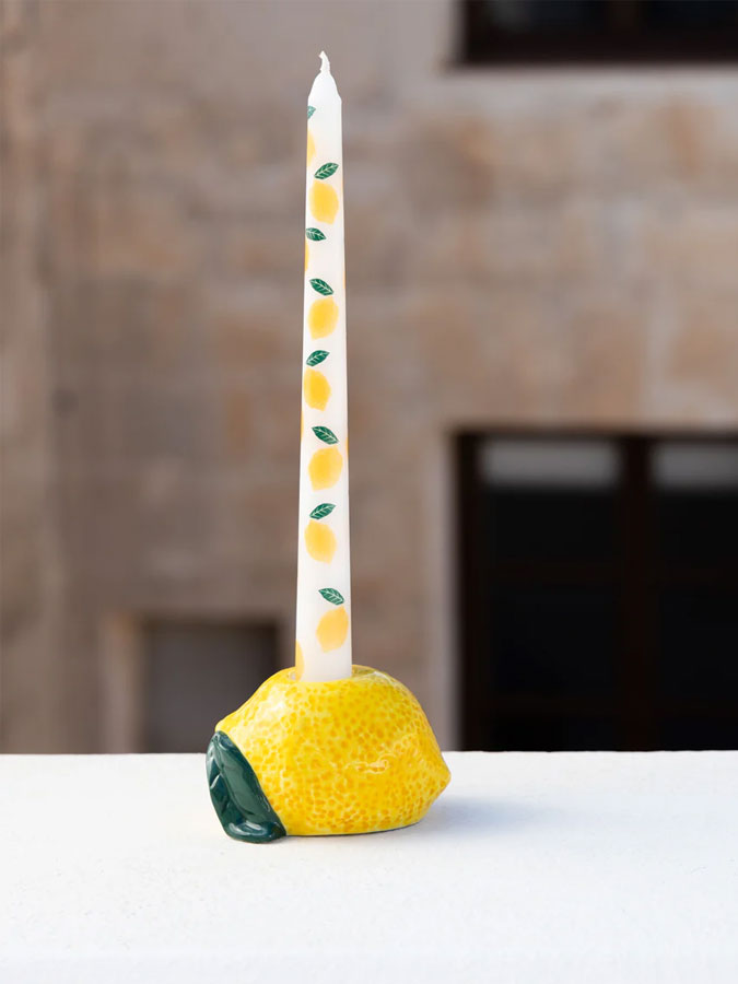 Ceramic Lemon Candleholder – thoughtful gifts and beautiful finds from C&K, an independent lifestyle store in Settle.
