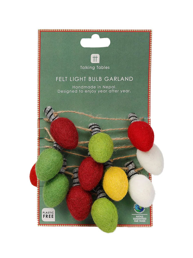 Felt Bulb Garland – thoughtful gifts and beautiful finds from C&K, an independent lifestyle store in Settle.