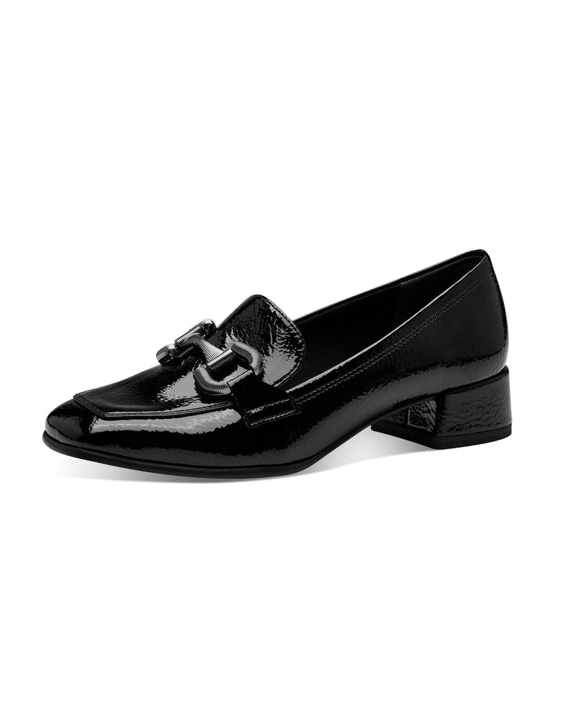 Black patent heeled loafer – timeless women’s fashion from C&K, an independent lifestyle store in Settle, North Yorkshire.