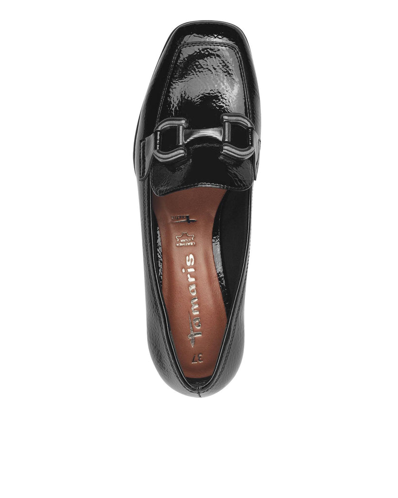 Black patent heeled loafer – timeless women’s fashion from C&K, an independent lifestyle store in Settle, North Yorkshire.