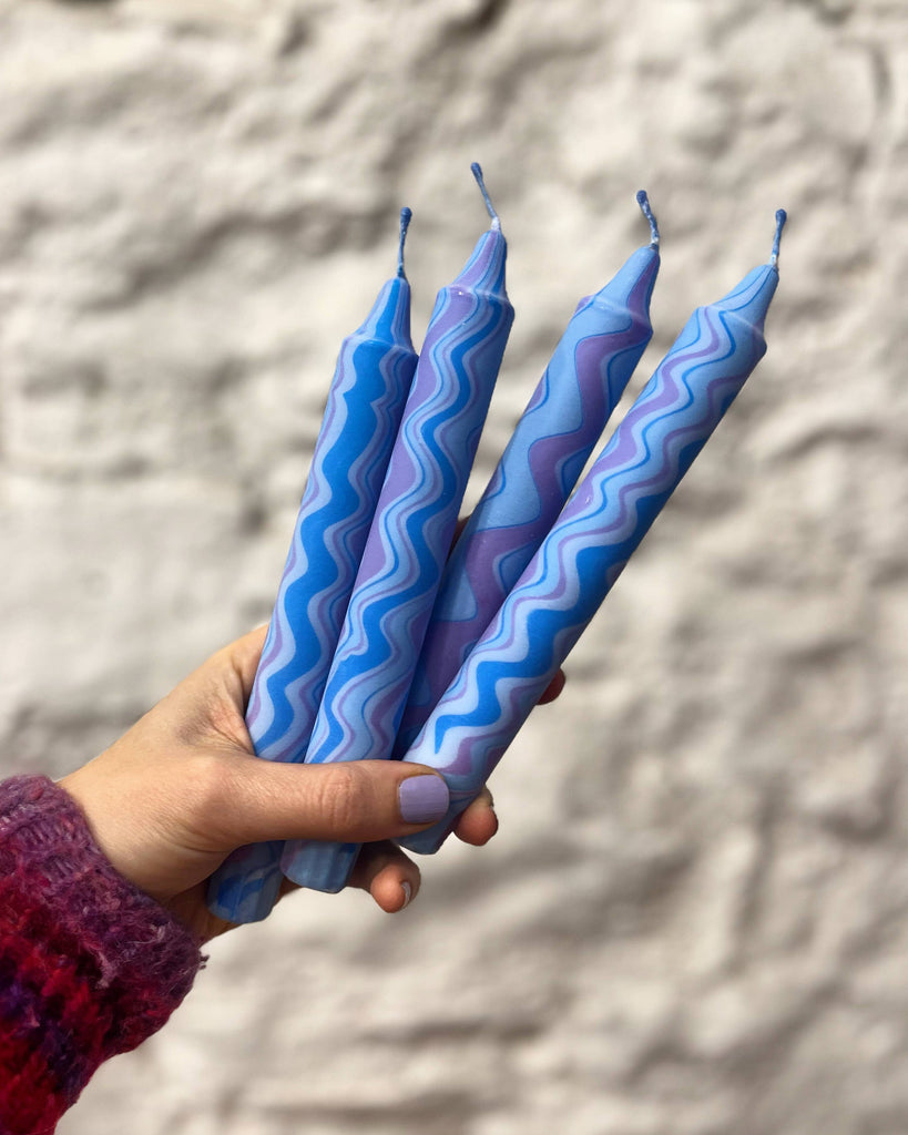 Blue Zigzag Marble candle – thoughtful gifts and beautiful finds from C&K, an independent lifestyle store in Settle.