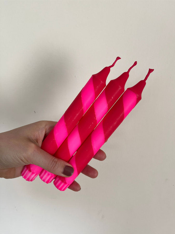 Neon Pink & Red Helter Skelter Candle – thoughtful gifts and beautiful finds from C&K, an independent lifestyle store in Settle.