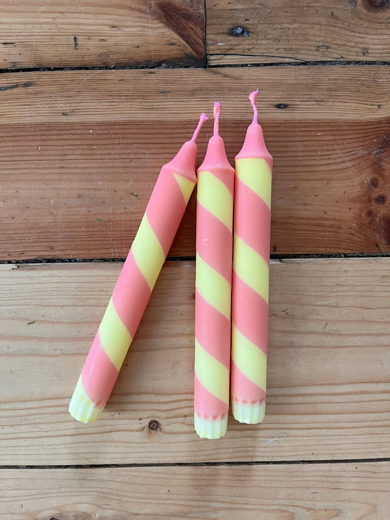 Pale Yellow and Peach Helter Skelter candle – thoughtful gifts and beautiful finds from C&K, an independent lifestyle store in Settle.