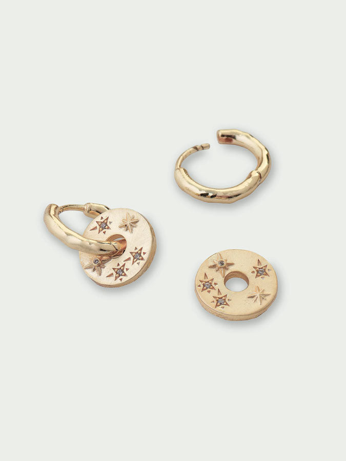 Celestial Earrings - Gold – stylish accessories from C&K, an independent lifestyle store in Settle, North Yorkshire.