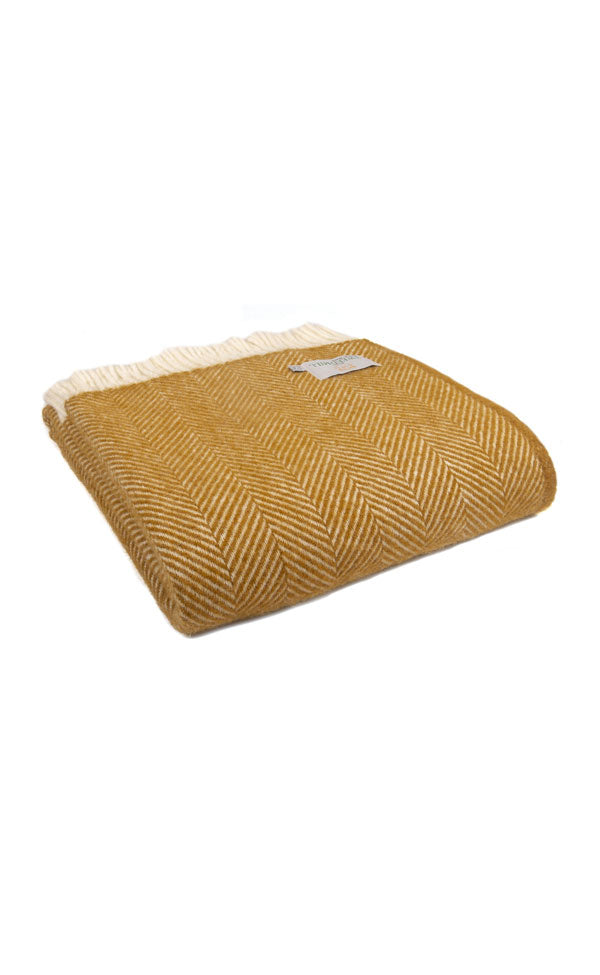 Lifestyle Fishbone Throw English Mustard – thoughtful gifts and beautiful finds from C&K, an independent lifestyle store in Settle.