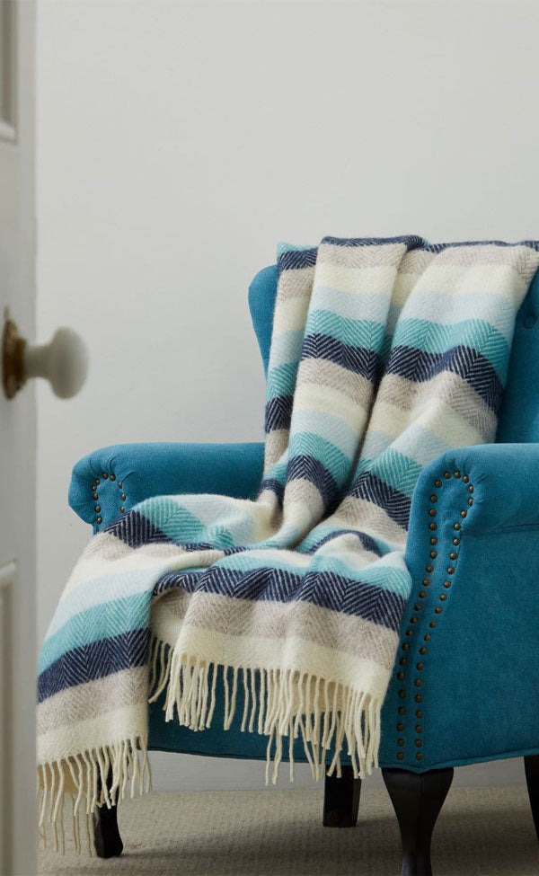 Lifestyle Seashore Stripe Throw – thoughtful gifts and beautiful finds from C&K, an independent lifestyle store in Settle.
