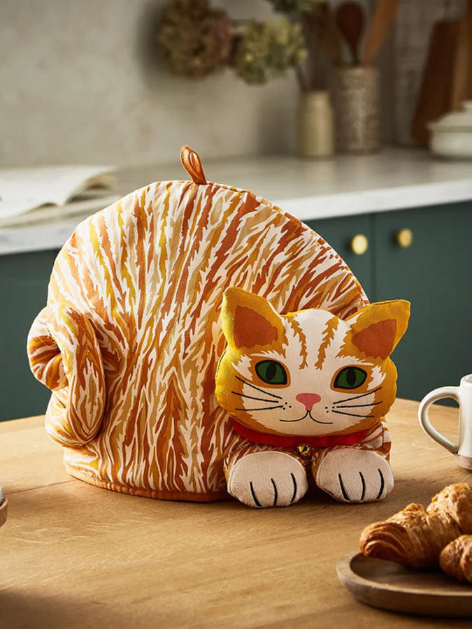 Ginger cat shaped tea cosy – quality kitchenware & dining essentials by C&K, an independent lifestyle store in Settle.