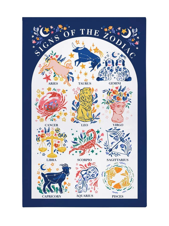 Zodiac Signs Cotton Tea Towel – quality kitchenware & dining essentials by C&K, an independent lifestyle store in Settle.