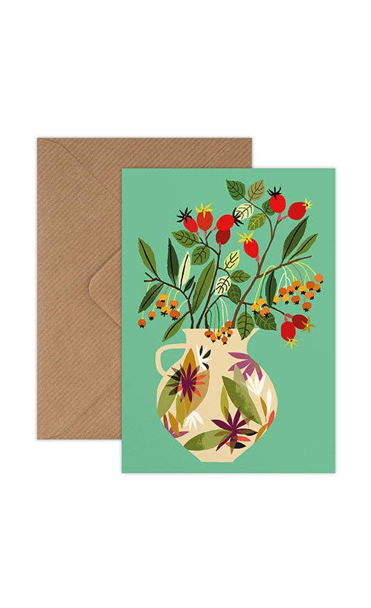 Rosehips Greetings Card – beautiful greeting card from C&K, an independent lifestyle store in Settle.