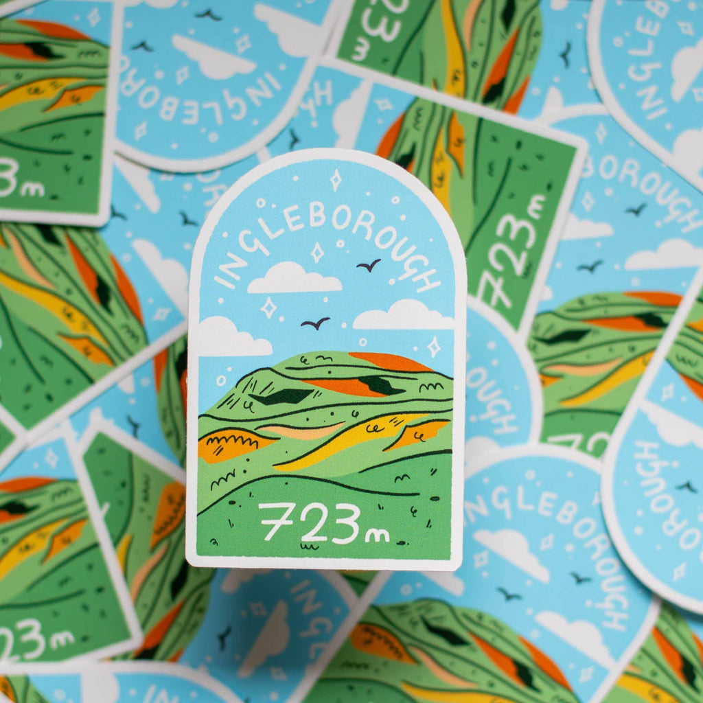 Yorkshire Three Peaks Ingleborough Large Vinyl Sticker – thoughtful gifts and beautiful finds from C&K, an independent lifestyle store in Settle.