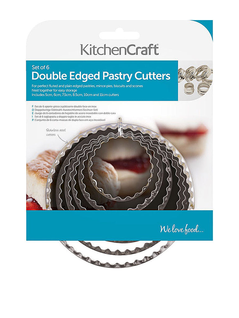 Double Edged Pastry Cutters Set/6 – quality kitchenware & dining essentials by C&K, an independent lifestyle store in Settle.