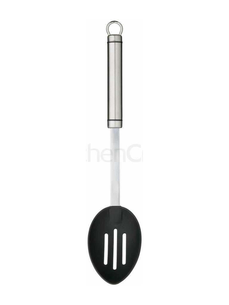 Oval Handled Stainless Steel Non-Stick Slotted Spoon – quality kitchenware & dining essentials by C&K, an independent lifestyle store in Settle.