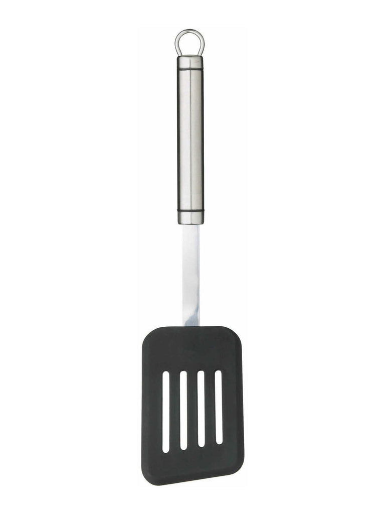 Oval Handled Stainless Steel Non-Stick Slotted Turner – quality kitchenware & dining essentials by C&K, an independent lifestyle store in Settle.