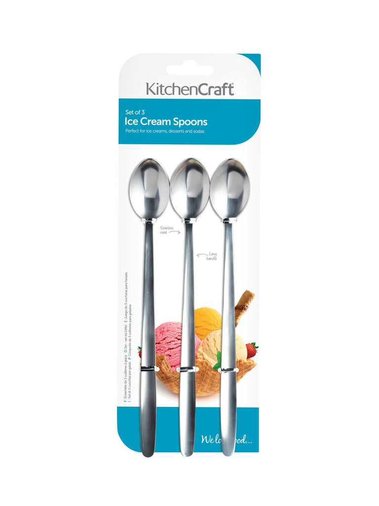 Set of 3 Stainless Steel Ice Cream Spoons – quality kitchenware & dining essentials by C&K, an independent lifestyle store in Settle.