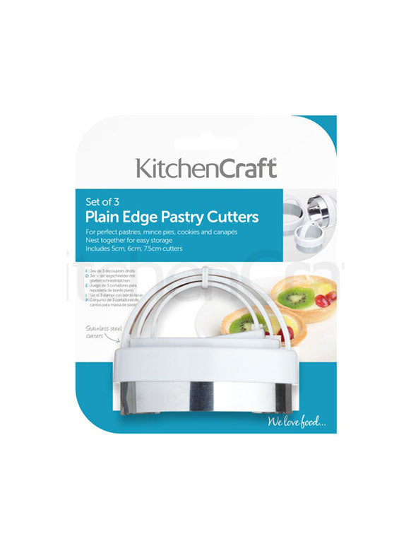 Set of Three Plain Pastry Cutters – quality kitchenware & dining essentials by C&K, an independent lifestyle store in Settle.